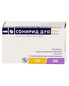 tamsulosin, finasteride SET - Sonirid Duo Set of 0.4 mg capsules and 5 mg tablets, 30 pcs each. florida Pharmacy Online - florida.buy-pharm.com