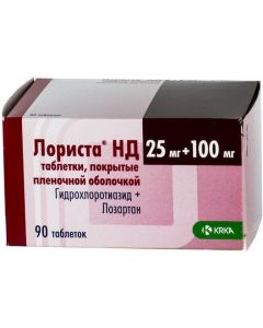 Hydrohlorotyazyd, Losartan - Lorista ND tablets 100 mg + 25 mg, 90 pcs. florida Pharmacy Online - florida.buy-pharm.com