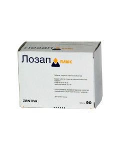 Hydrohlorotyazyd, Losartan - Lozap Plus tablets coated.pl.ob. 50 mg + 12.5 mg 90 pcs. florida Pharmacy Online - florida.buy-pharm.com