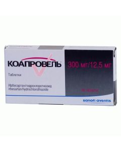 Hydrohlorotyazyd, Yrbesartan - Coaproval tablets 300 / 12.5 mg, 28 pcs. florida Pharmacy Online - florida.buy-pharm.com