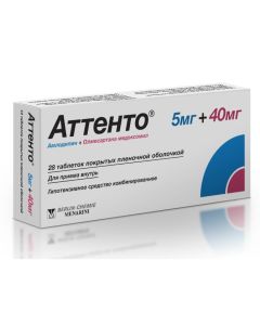 amlodipine, olmesartan medoxomil - Atteno tablets are covered.pl.ob. 5 mg + 40 mg 28 pcs. florida Pharmacy Online - florida.buy-pharm.com