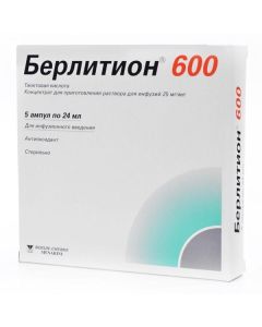 Tyoktovaya acid - Berlition 600 ampoules 600 mg, 24 ml, 5 pcs. florida Pharmacy Online - florida.buy-pharm.com