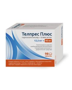 Hydrohlorotyazyd, Telmisartan - Telpres Plus tablets 40 mg + 12.5 mg 98 pcs. florida Pharmacy Online - florida.buy-pharm.com