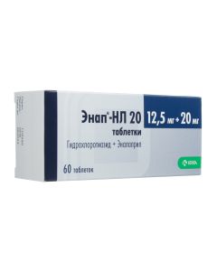 Hydrochlorothiazide, Enalapril - Enap-NL 20 tablets 12.5 mg + 20 mg 60 pcs. florida Pharmacy Online - florida.buy-pharm.com