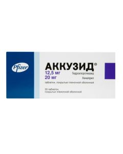 Hydrohlorotyazyd, Hynapryl - Akkuzid tablets are coated. 12.5 mg + 20 mg 30 pcs. florida Pharmacy Online - florida.buy-pharm.com