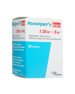 indapamide, Perindopril - Noliprel A forte tablets 5 + 1.25 mg 30 pcs. florida Pharmacy Online - florida.buy-pharm.com