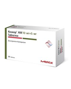 amlodipine, bisoprolol - Concor AM tablets 10 mg + 5 mg 30 pcs. florida Pharmacy Online - florida.buy-pharm.com