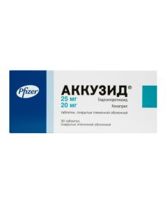 Hydrohlorotyazyd, Hynapryl - Akkuzid tablets are covered. 25 mg + 20 mg 30 pcs. florida Pharmacy Online - florida.buy-pharm.com