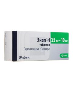 Hydrochlorothiazide, Enalapril - Enap-H tablets 25 mg + 10 mg 60 pcs. florida Pharmacy Online - florida.buy-pharm.com