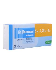 amlodipine, indapamide, Perindopril - Ko-Dalnev tablets 5 + 1.25 + 4 mg 30 pcs. pack florida Pharmacy Online - florida.buy-pharm.com