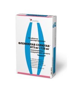 Amoxicillin, clavulanic acid - Flemoklav Solutab dispersible tablets 875 mg + 125 mg, 14 pcs. florida Pharmacy Online - florida.buy-pharm.com