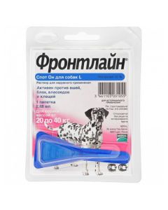 Fypronyl - Frontline Spot He L drops at the withers for dogs 20-40 kg pipette 2.68 ml 1 pc. (BET) florida Pharmacy Online - florida.buy-pharm.com