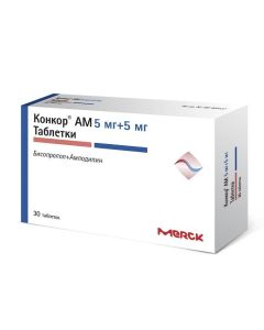 amlodipine, bisoprolol - Concor AM tablets 5 mg + 5 mg 30 pcs. florida Pharmacy Online - florida.buy-pharm.com