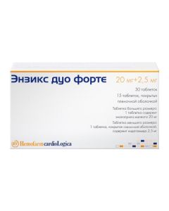 indapamide, enalapril - Enzix duo forte tablets set 2.5 mg + 20 mg 45 pcs. florida Pharmacy Online - florida.buy-pharm.com