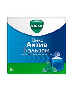 camphor, turpentine, eucalyptus oil, levomenthol - Vicks Active Balm with menthol and eucalyptus 50 g florida Pharmacy Online - florida.buy-pharm.com