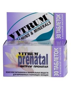 Multivitamins, Minerals - Vitrum Prenatal tablets, 30 pcs. florida Pharmacy Online - florida.buy-pharm.com