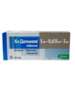 amlodipine, indapamide, Perindopril - Ko-Dalnev tablets 5 + 0.625 + 2 mg 30 pcs. pack florida Pharmacy Online - florida.buy-pharm.com