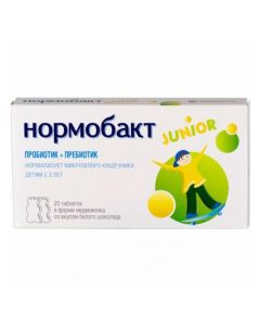 Lactobacilli atsydofyllus, bifidobacteria BB12 - Normobact Junior tablets, 20 pcs. florida Pharmacy Online - florida.buy-pharm.com