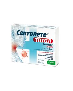 Benzatin benzylpenicillin, Tsetylpyrydynyya chloride - Septolete Total tablets for resorption 3 mg + 1 mg 16 pcs florida Pharmacy Online - florida.buy-pharm.com