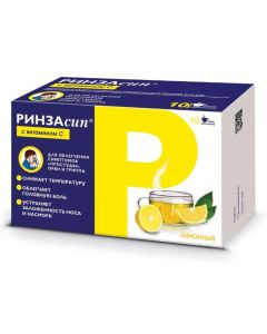 Paracetamol, ascorbic acid , Caffeine, Pheniramine, Phenylephrine - Rinzasip with vitamin C powder for solution for oral administration Lemon 5 g sachet 10 pcs. florida Pharmacy Online - florida.buy-pharm.com