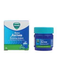 camphor, turpentine, eucalyptus oil, Levomentol - Vicks Active Balm with menthol and eucalyptus 25 g florida Pharmacy Online - florida.buy-pharm.com