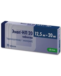 Hydrohlorotyazyd, enalapril - Enap-NL 20 tablets 12.5 mg + 20 mg 20 pcs. florida Pharmacy Online - florida.buy-pharm.com