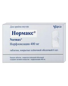 norfloxacin - Normax tablets 400 mg, 6 pcs. florida Pharmacy Online - florida.buy-pharm.com