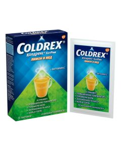 Paracetamol, Phenylephrine, Ascorbic Acid - Coldrex HotRem with honey and lemon flavor sachets 5 g, 5 pcs. florida Pharmacy Online - florida.buy-pharm.com