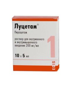 Piracetam - Lutsetam rr for intravenous and intravenous / mouse injection 200 mg / ml 5 ml amp 10 pcs florida Pharmacy Online - florida.buy-pharm.com
