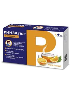 Paracetamol, ascorbic acid, caffeine, Fenyramyn, phenylephrine - Rinzasip with vitamin C powder for solution for oral administration Orange 5 g sachets 5 pcs. florida Pharmacy Online - florida.buy-pharm.com