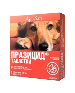 praziquantel, pyrantel - Prazicide tablets for dogs 500 mg Api-San 6 pcs. (BET) florida Pharmacy Online - florida.buy-pharm.com