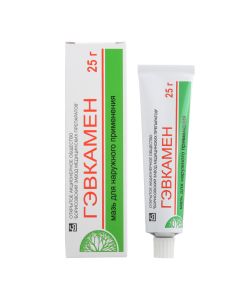 Camphor, Myat perechnoy lystev oil / Levomentol, evkalypta prutovydnoho lystev oil - Gevkamen ointment 25 g florida Pharmacy Online - florida.buy-pharm.com