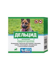 Deltamethrin - Delcidum emulsion for external use for dogs and cats 1 dose (2 ml) ampoules 5 pcs. (BET) florida Pharmacy Online - florida.buy-pharm.com