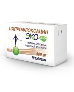 Ciprofloxacin - Ciprofloxacin Ecocifol tablets coated.pl.ob. 500 mg 10 pcs. florida Pharmacy Online - florida.buy-pharm.com