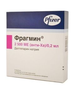 dalteparin sodium - Fragmin rr for in / ven.i p / leather. enter 2500 anti-Xa ME / 0.2 ml syringes 10 pcs. 10 pieces. florida Pharmacy Online - florida.buy-pharm.com