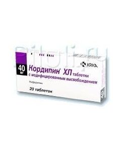 Nifedipine - Cordipine XL tablets ultra retard 40 mg, 20 pcs. florida Pharmacy Online - florida.buy-pharm.com