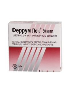 iron III hydroxide polymaltozat - Ferrum Lek solution for in / mouse. 50 mg / ml 2 ml ampoules 5 pcs. florida Pharmacy Online - florida.buy-pharm.com