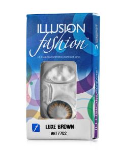 Buy Colored contact lenses ILLUSION Luxe 1 month, 0.00 / 14.5 / 8.6, brown, 2 pcs. | Florida Online Pharmacy | https://florida.buy-pharm.com