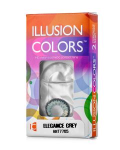 Buy ILLUSION Elegance colored contact lenses 3 months, 0.00 / 14.0 / 8.6, gray, 2 pcs. | Florida Online Pharmacy | https://florida.buy-pharm.com