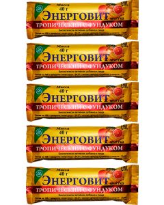 Buy Energovit tropical with hazelnuts, pineapple, lemon and vitamin C. Set of 5 pieces, 40 grams each. EXON (BELARUS). | Florida Online Pharmacy | https://florida.buy-pharm.com