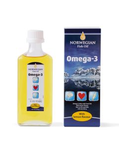 Buy Norwegian Fish Oil Omega-3 Lemon flavored liquid bottle 240ml (Bad) | Florida Online Pharmacy | https://florida.buy-pharm.com