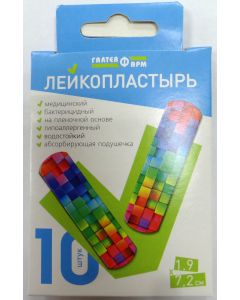 Buy Adhesive plaster GALTEYAFARM (BELARUS) bactericidal film-based hypoallergenic waterproof size 1.9cm * 7.2cm, 10 pieces, (graphic drawing), 10 pieces ... | Florida Online Pharmacy | https://florida.buy-pharm.com