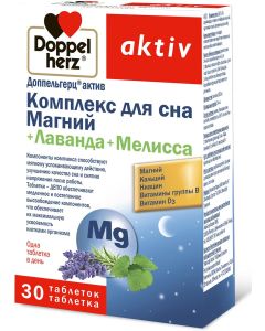 Buy Sleep complex Doppelherz 'Aktiv. Magnesium + Lavender + Melissa', 30 tablets | Florida Online Pharmacy | https://florida.buy-pharm.com