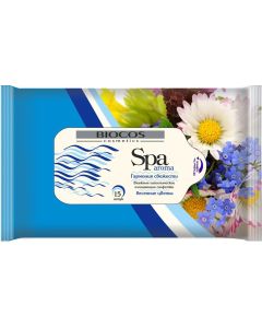 Buy BioCos Wet wipes 'SPA Aroma. Spring flowers', 15 pcs | Florida Online Pharmacy | https://florida.buy-pharm.com