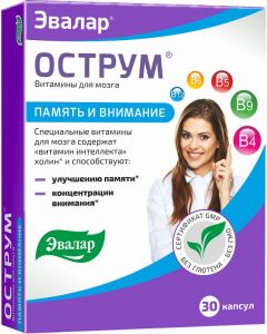 Buy Vitamins for the brain Evalar 'Ostrum', 30 capsules | Florida Online Pharmacy | https://florida.buy-pharm.com