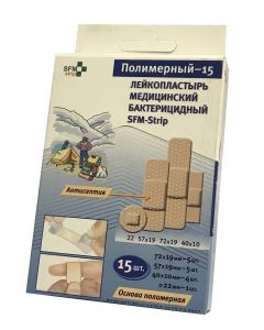 Buy Adhesive plaster SFM Hospital Products SFM set POLYMER No. 15 bactericidal, 15 pcs. | Florida Online Pharmacy | https://florida.buy-pharm.com