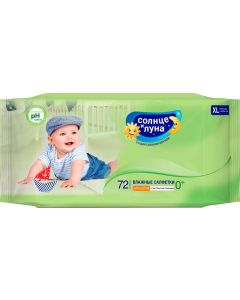 Buy Sun and Moon Wet wipes for children with a decoction of chamomile 72 pcs | Florida Online Pharmacy | https://florida.buy-pharm.com