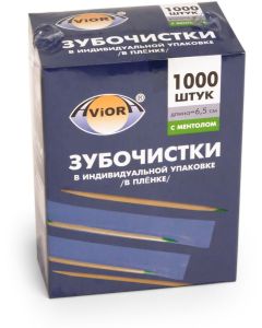 Buy BAMBOO toothpicks, individually PP-wrapped, C MENTOLOM, 1000 pcs. in a cardboard box, AVIORA | Florida Online Pharmacy | https://florida.buy-pharm.com