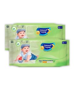 Buy Sun and Moon Baby wet wipes, Aloe Vera, 72 x 2 packs | Florida Online Pharmacy | https://florida.buy-pharm.com