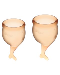 Buy Satisfyer Feel Secure menstrual cups, 2 pcs, orange color, storage bag included | Florida Online Pharmacy | https://florida.buy-pharm.com